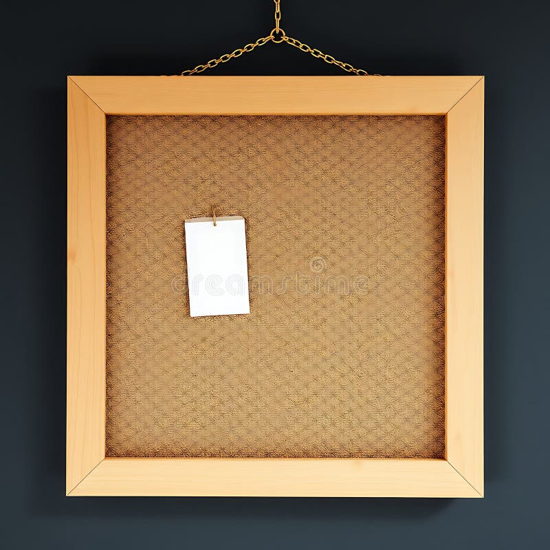 Corkboard with wooden frame and chain royalty free stock image