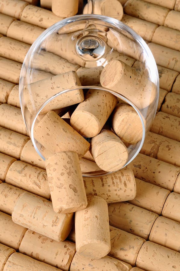 Corks in a glass wine stock image. Image of bark, still 19451707