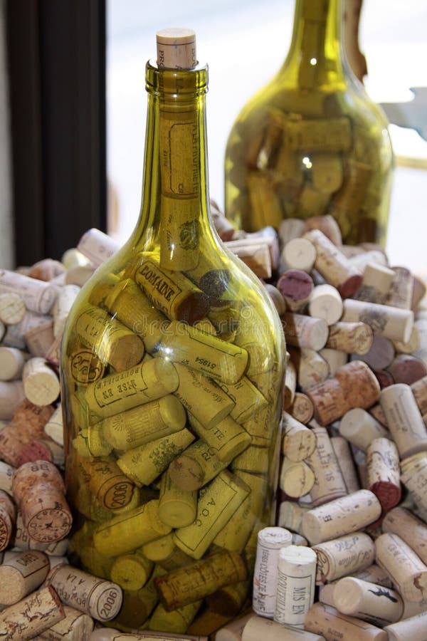 Corks of wine bottles