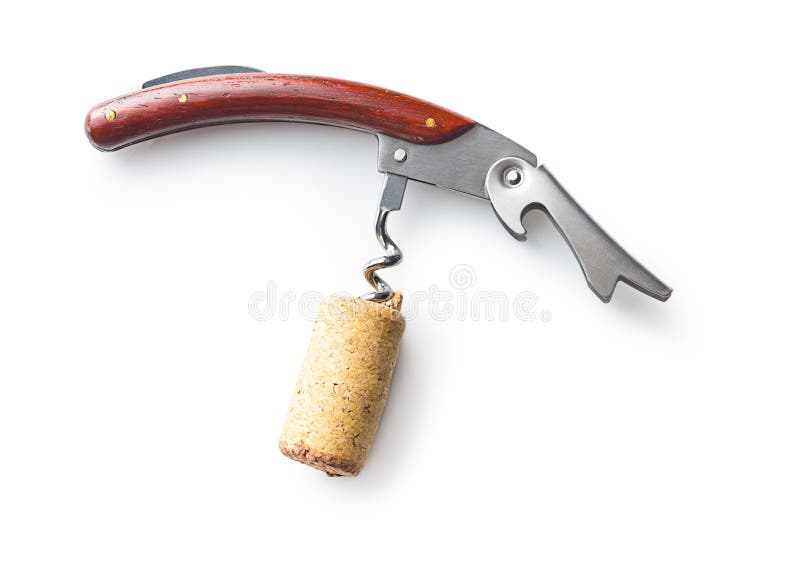 Corkscrew with cork.