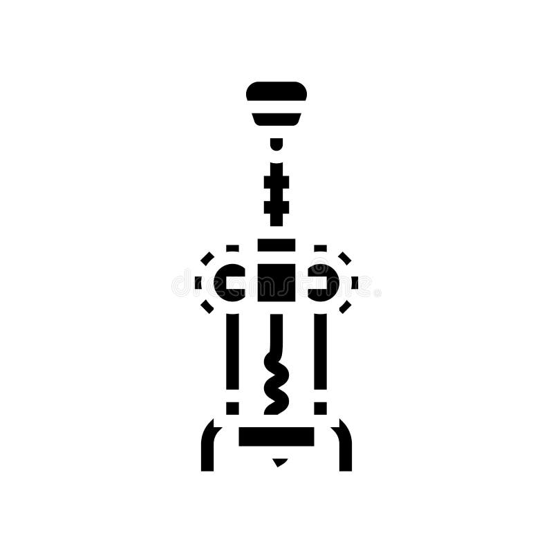 Corkscrew hand wine glyph icon vector illustration royalty free illustration
