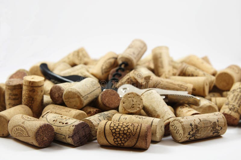 Corkscrew on Heap of Wine Corks Stock Image Image of corkscrew, close
