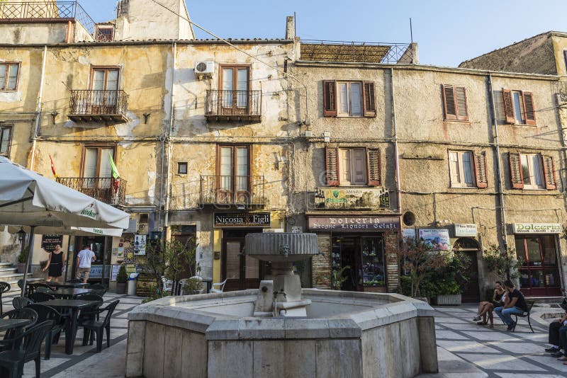 Street of the old town of Corleone in Sicily, Italy