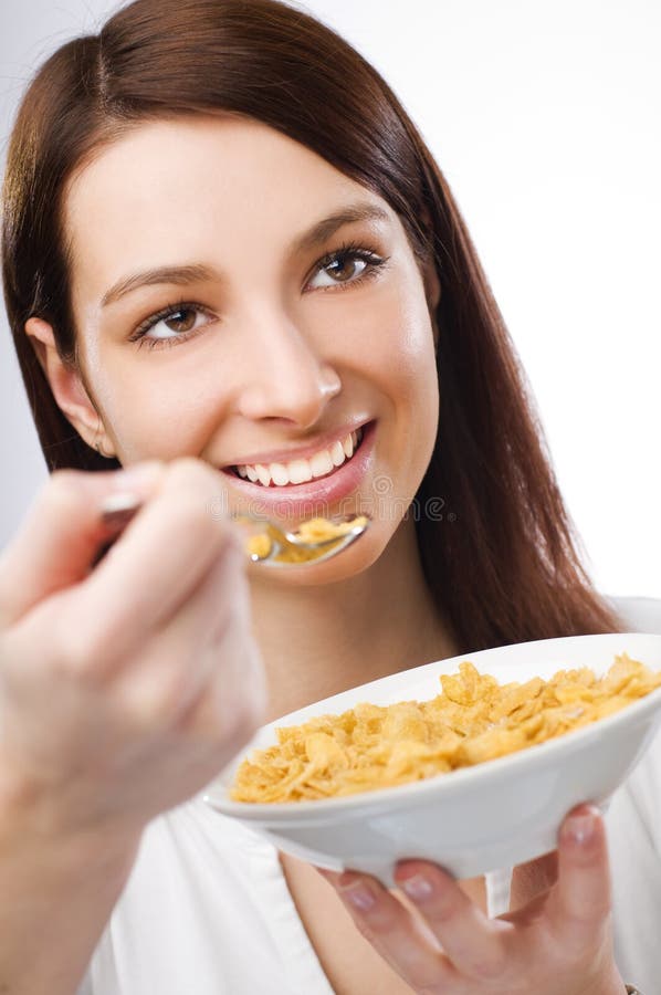 18+ Woman eating corn flakes Free Stock Photos StockFreeImages