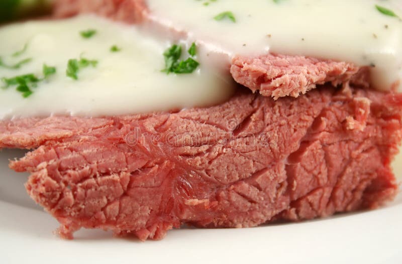 Corn Beef and White Sauce stock image. Image of meal, natural 5235819