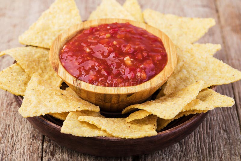 Corn chips nachos stock image. Image of mexican, salsa 90782815