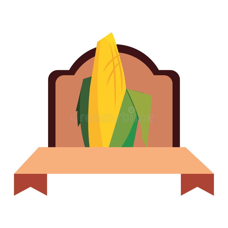 Corn Cob Cereal Grain Classic Label Stock Illustration Illustration