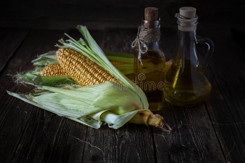 Corn Corn and Bottles with Corn Oil Stock Image Image of fresh, white 97618915