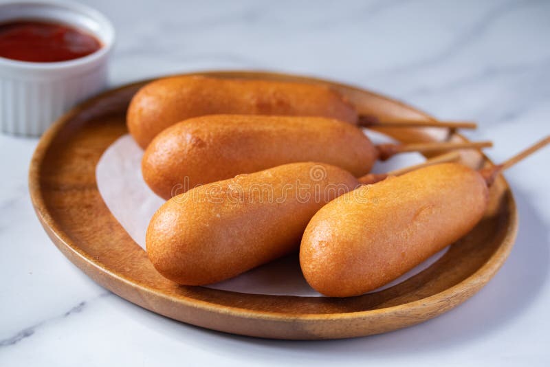 Die Cut of Cheese Corndog , Hotdog Style Korean Street Food Popular Stock  Image - Image of fast, popular: 237541983