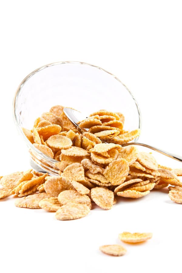Corn Flaked Breakfast Cereal and Spoon Stock Photo Image of still, food 21460144