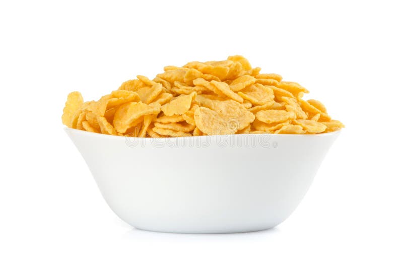 Corn flakes in a bowl stock photo. Image of yellow, heap 25860386
