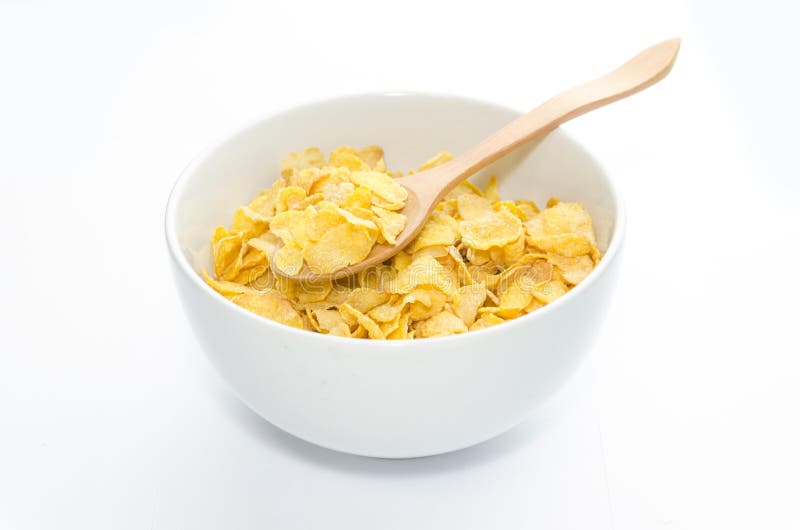 Corn flakes in bowl stock image. Image of bowl, delicious 38761573