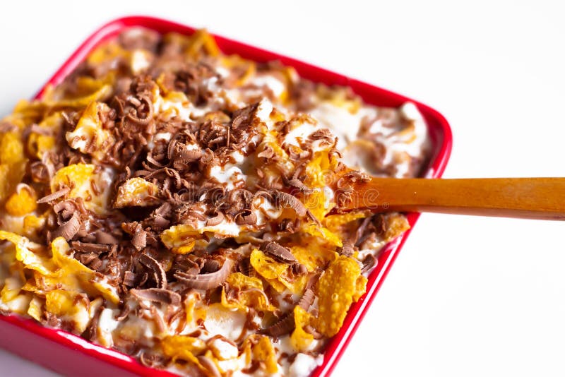 Corn flakes with chocolate