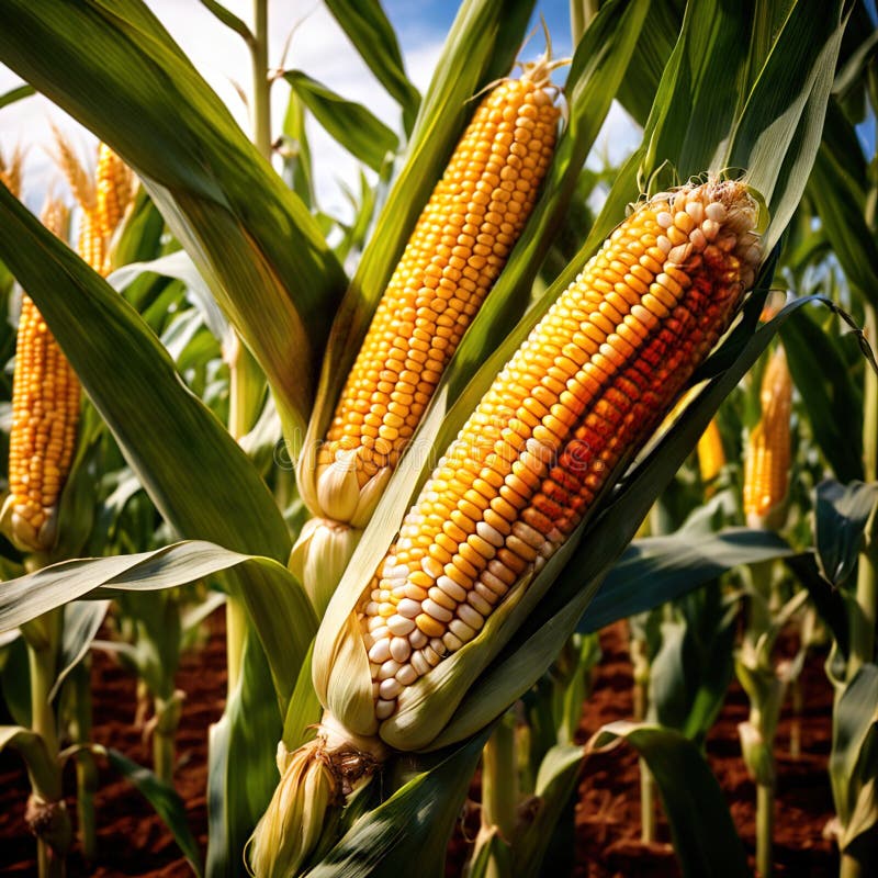 Corn fresh raw organic vegetable vector illustration