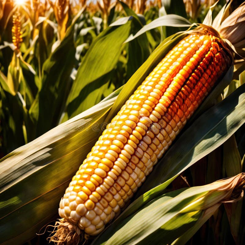 Corn fresh raw organic vegetable stock illustration