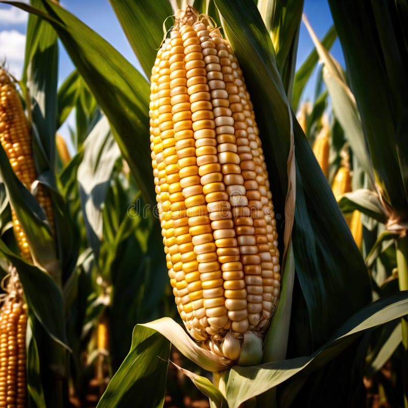 Corn fresh raw organic vegetable vector illustration