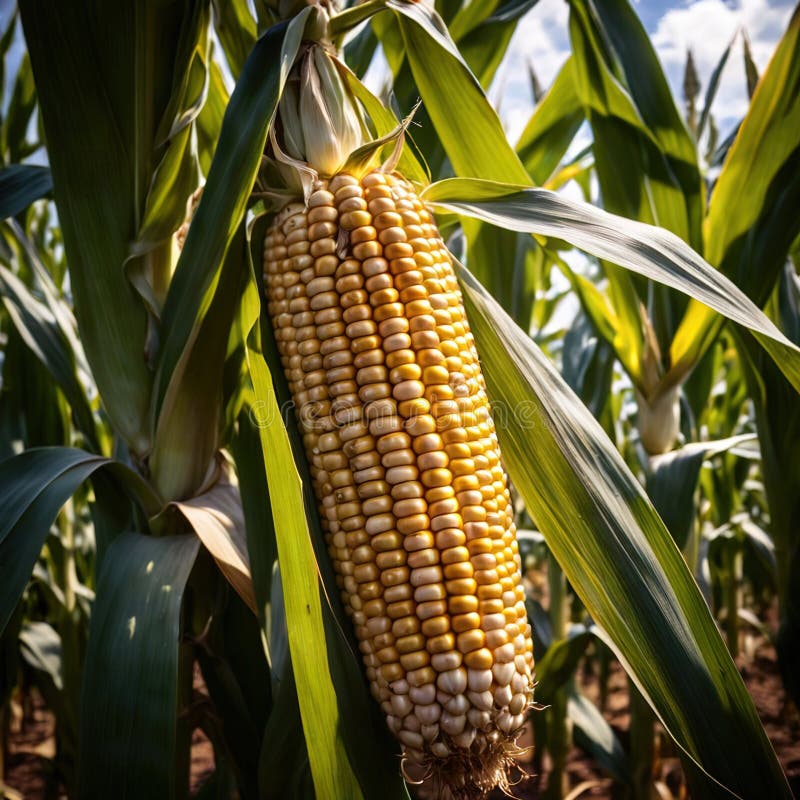 Corn fresh raw organic vegetable vector illustration