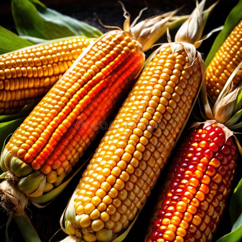 Corn fresh raw organic vegetable vector illustration