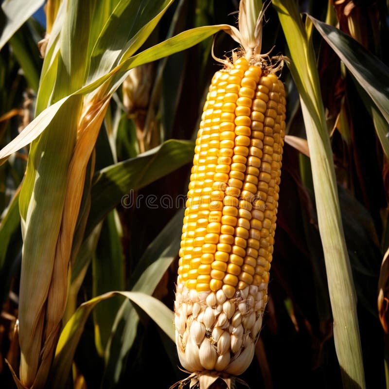 Corn fresh raw organic vegetable vector illustration