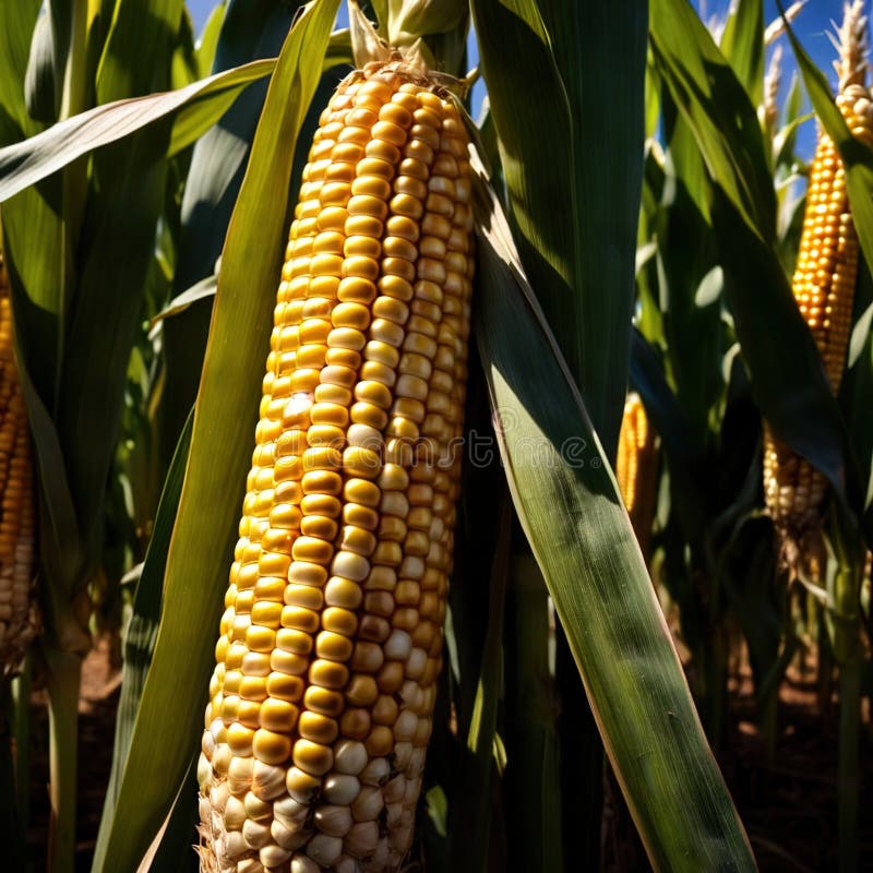 Corn fresh raw organic vegetable stock illustration