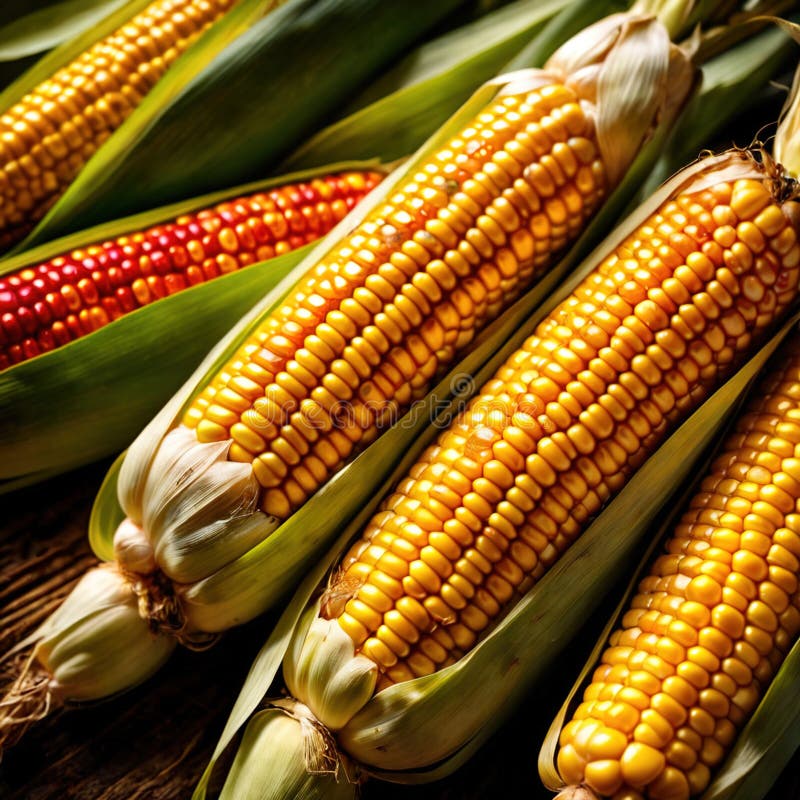 Corn fresh raw organic vegetable stock illustration