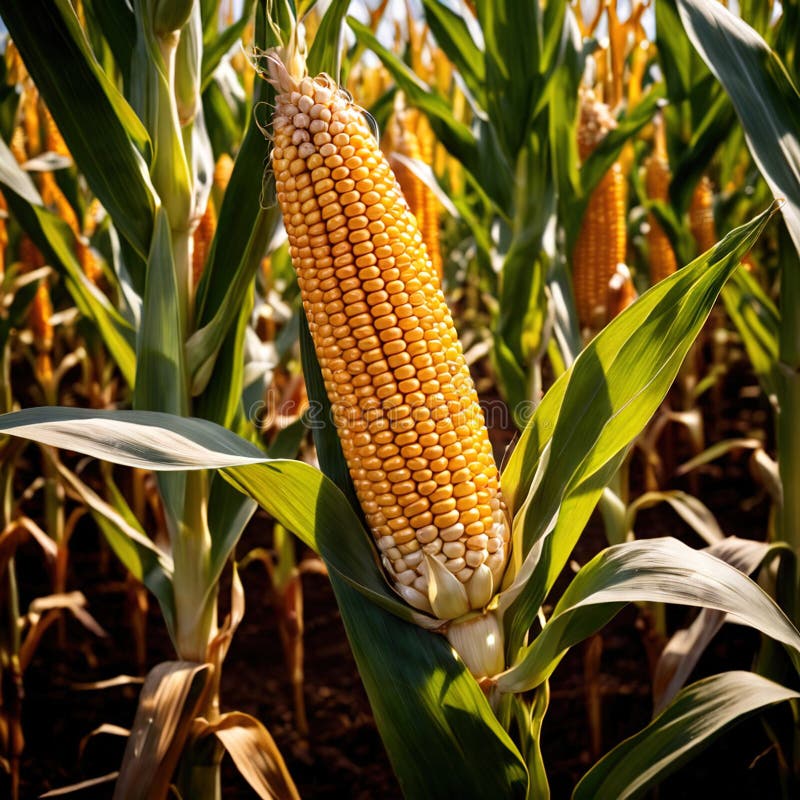 Corn fresh raw organic vegetable vector illustration