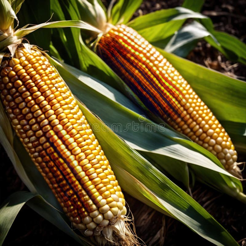 Corn fresh raw organic vegetable vector illustration