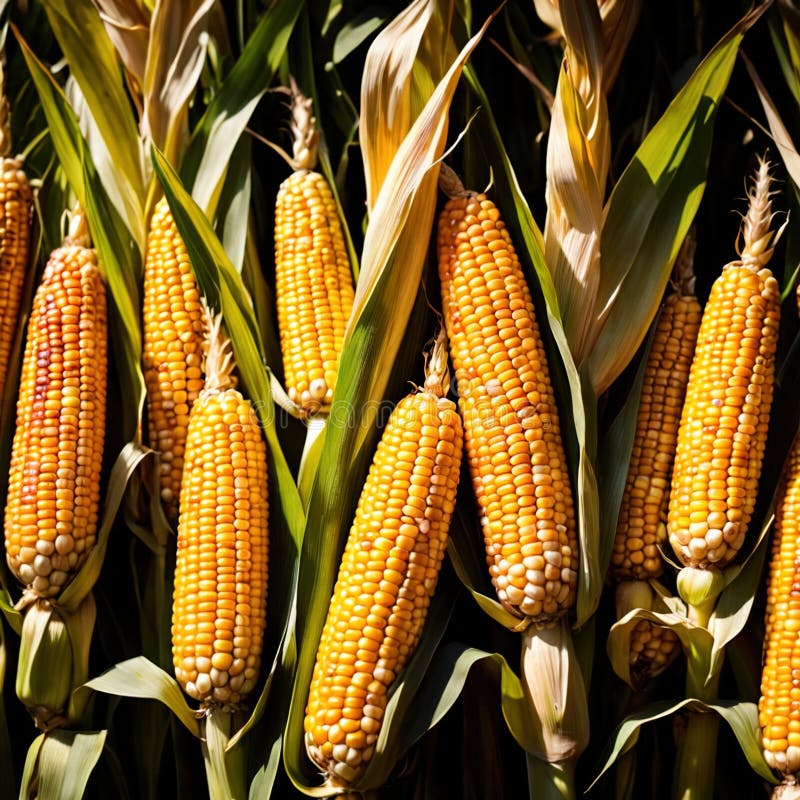 Corn fresh raw organic vegetable stock illustration