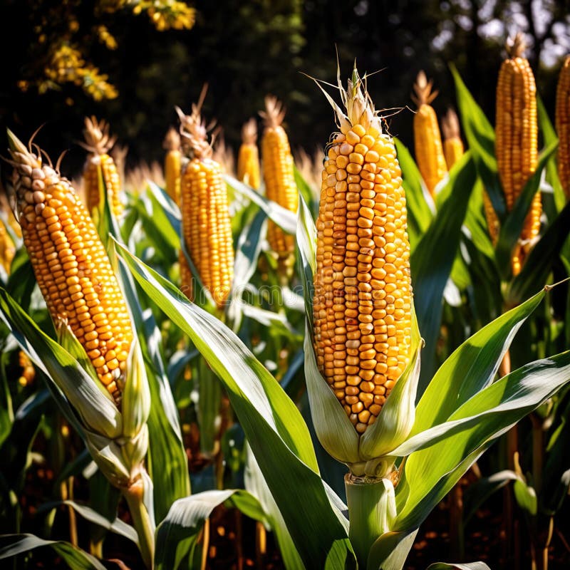 Corn fresh raw organic vegetable stock illustration