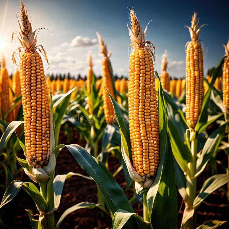 Corn fresh raw organic vegetable vector illustration