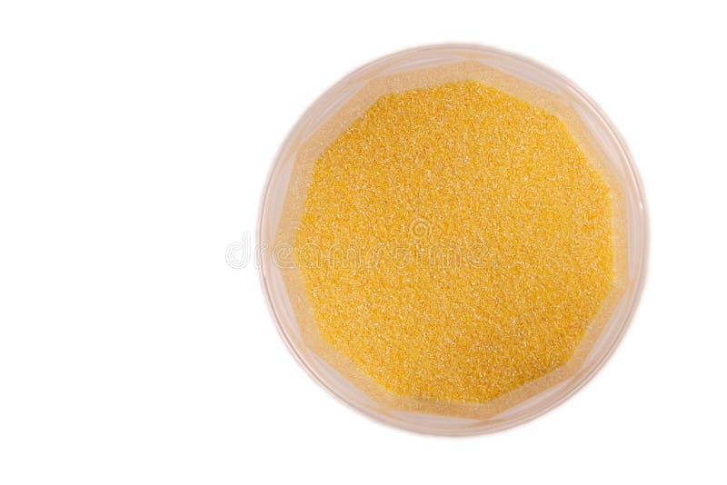 Corn Grits in Plastic Jars Isolate, Top View with Reflection Stock Image Image of view, lunch