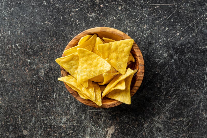 Corn Nacho Chips. Yellow Tortilla Chips Stock Photo Image of plate