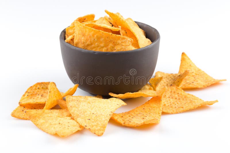 Corn nachos chips stock image. Image of fried, group 277609439