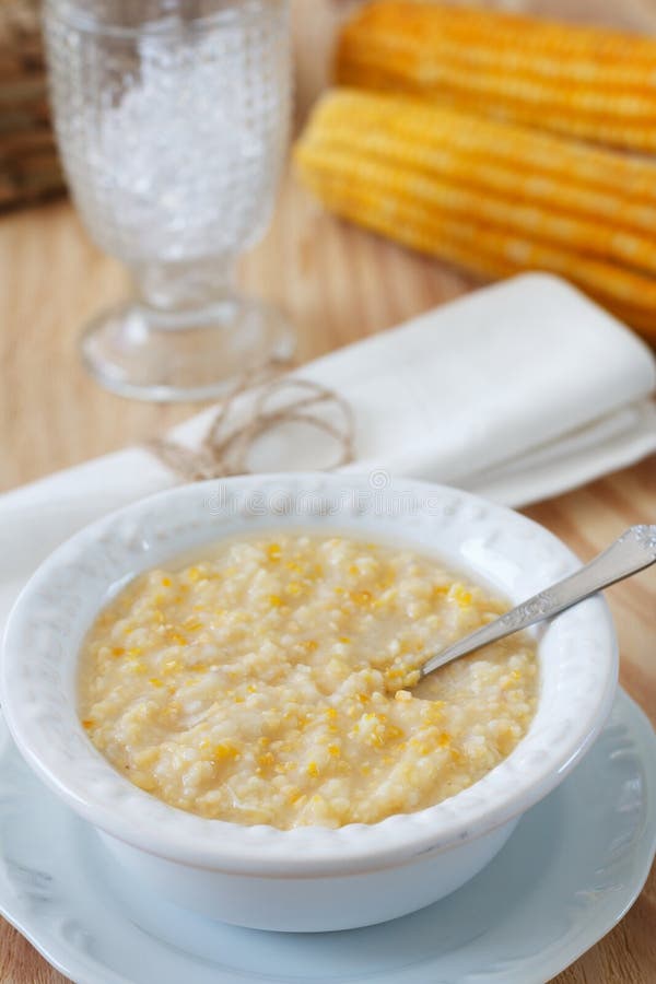 Corn Porridge in Yellow Bowl Stock Image Image of food, gourmet 56210045