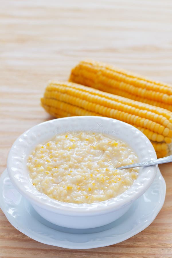 Corn Porridge in Yellow Bowl Stock Image Image of soup, pela 56179597