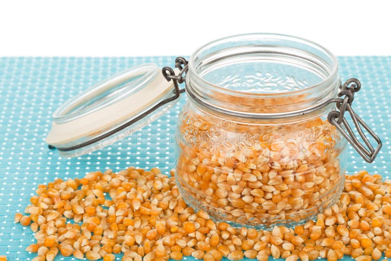 Corn seed in jar stock image. Image of organic, canned 32495113