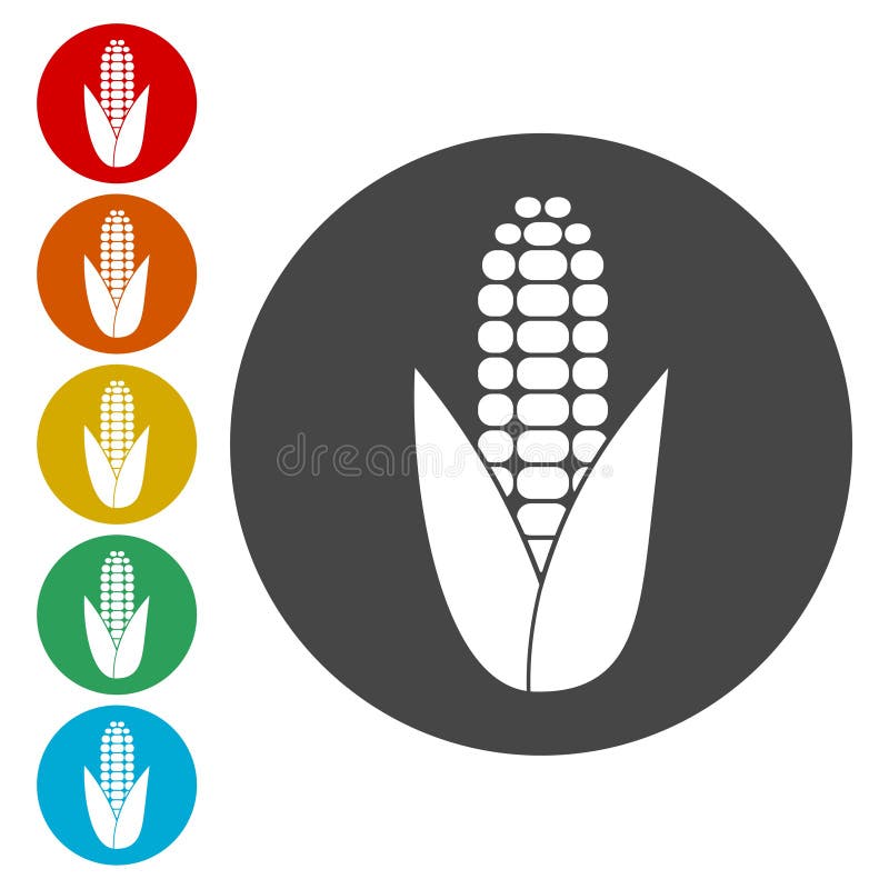 Corn symbol icons set stock vector. Illustration of corncob 132665637
