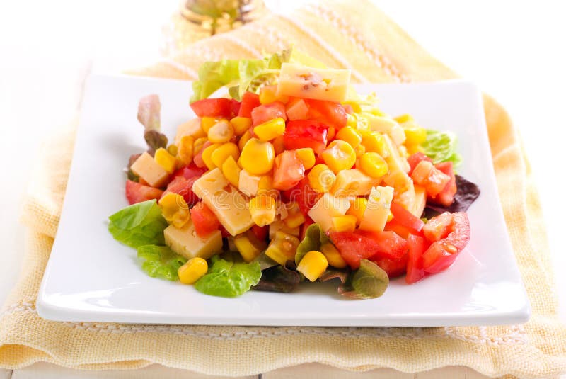 Corn, Tomato and Cheese Salad Stock Image Image of side, appetizer 63354259