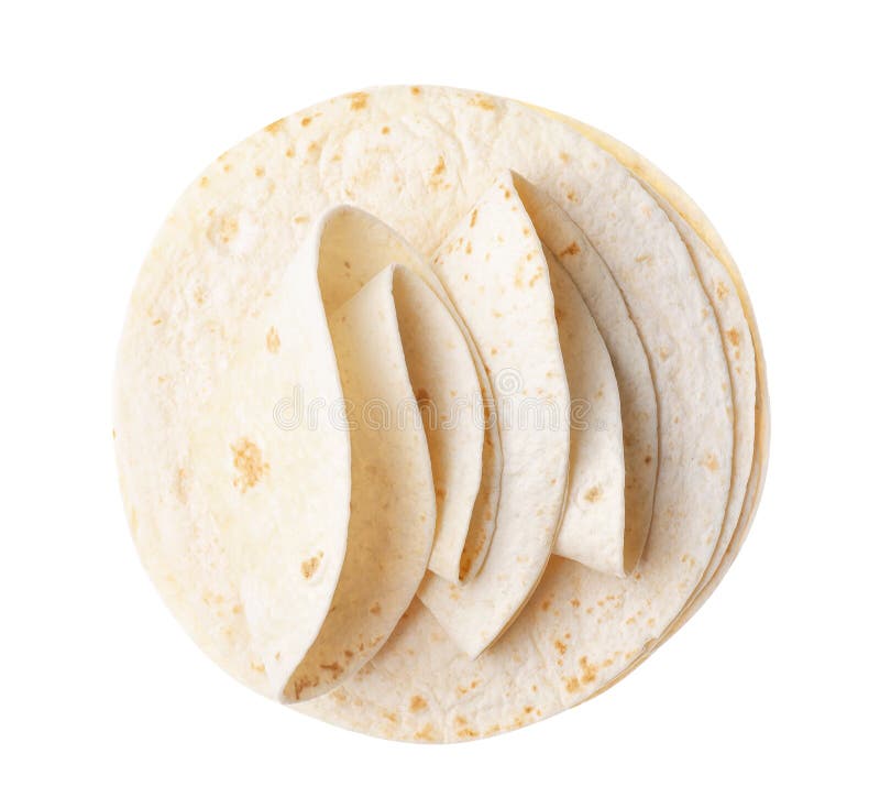 Corn Tortillas On White Background. Unleavened Bread Stock Image