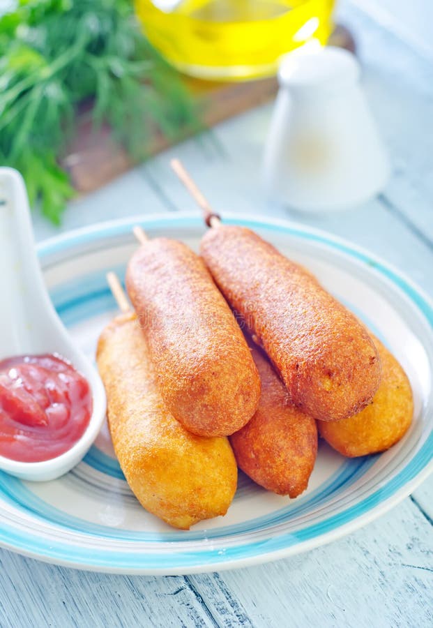 Corndogs obrazy royalty free