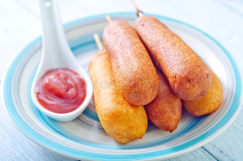 Corndogs obraz stock