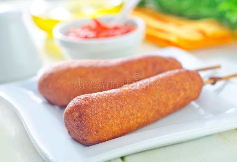 Corndogs obrazy stock