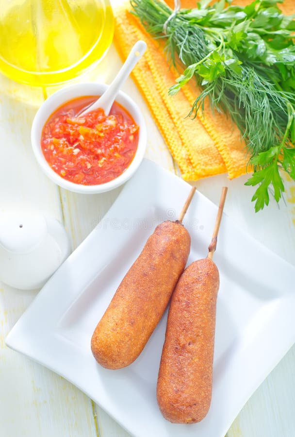 Corndogs obraz royalty free