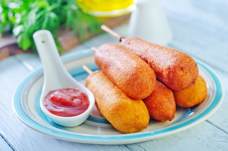 Corndogs obrazy stock