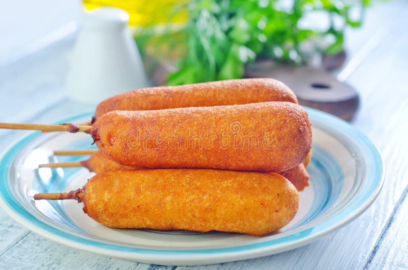 Corndogs fotografia royalty free