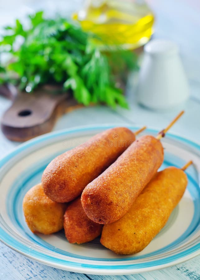 Corndogs fotografia royalty free