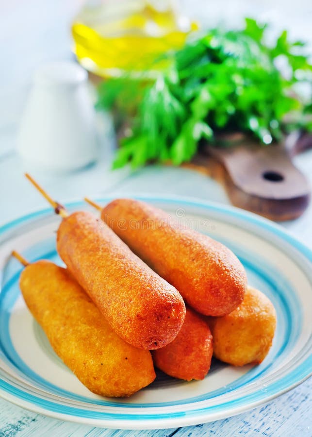 Corndogs obrazy stock