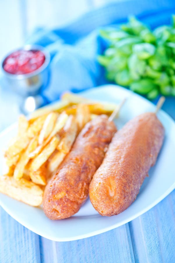 Corndogs zdjęcia stock