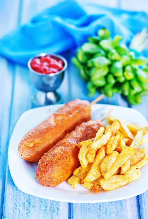 Corndogs obrazy royalty free