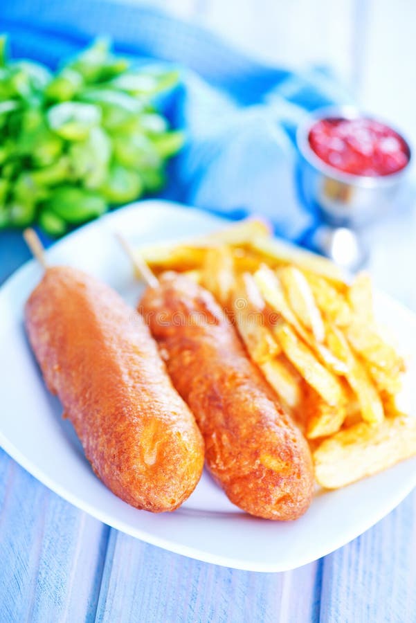 Corndogs obraz royalty free